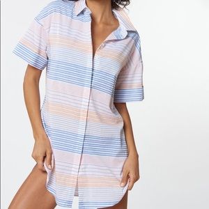 Red carter multi stripe tunic NWT